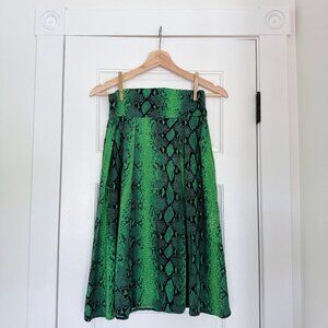 Trashy Diva Skirt in Green Snake